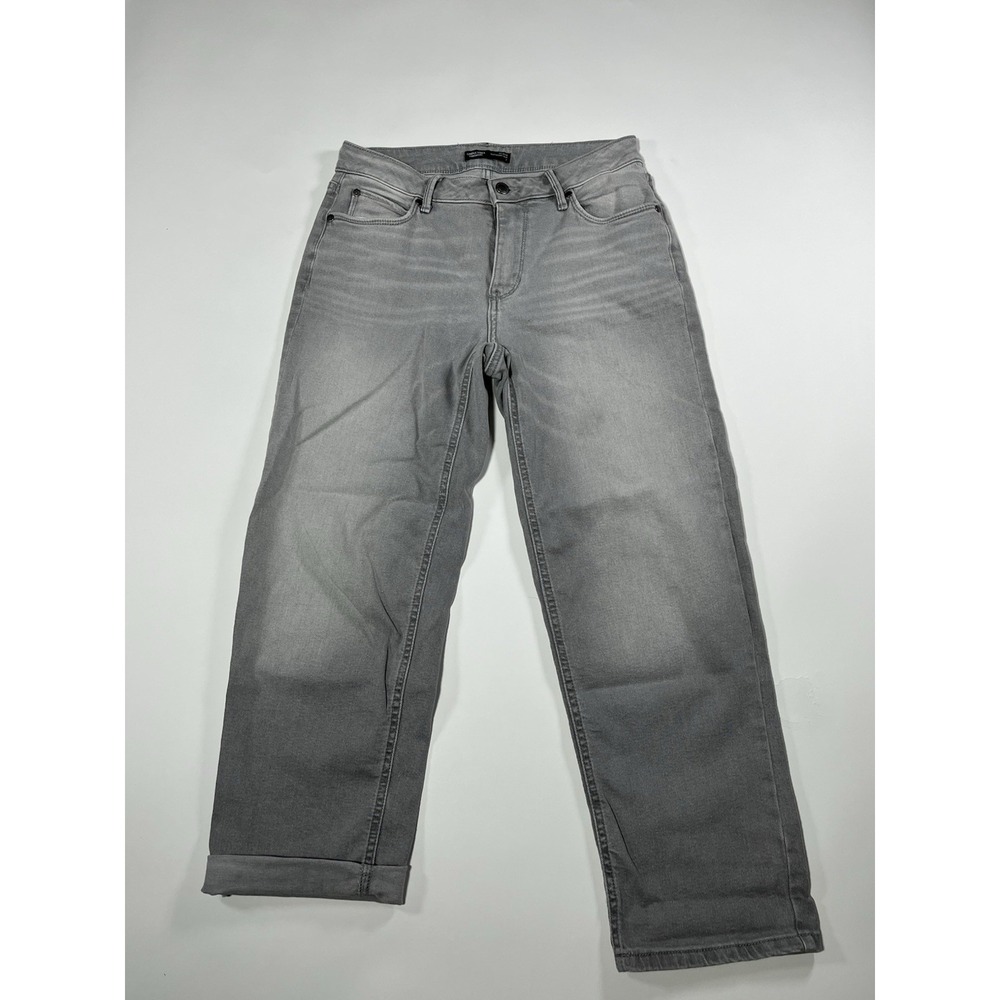Simply Vera Wang Womens Jeans Gray Size 2 Relaxed Boyfriend Crop Cotton Blend‎